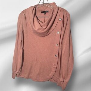 ADRIENNE VITTADINI Pink Sparkling Turtleneck Sweater, Size Medium‎